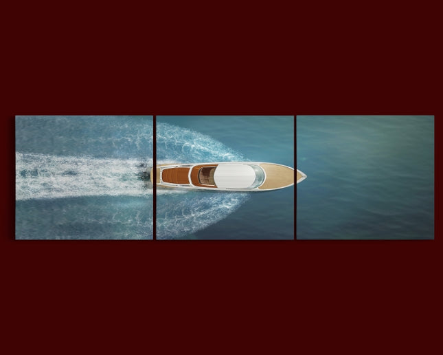 Beautiful aerial view Speed boat at sea AOA13021 {x3}