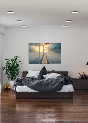 Beautiful aerial view Oresundsbron bridge Denmark & Sweden sunset AOA13017 {x3}