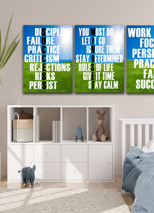 DISCIPLINE FAILURE PRACTICE, WORK HARD FOCUS PERSIST AOA13174 {3x}