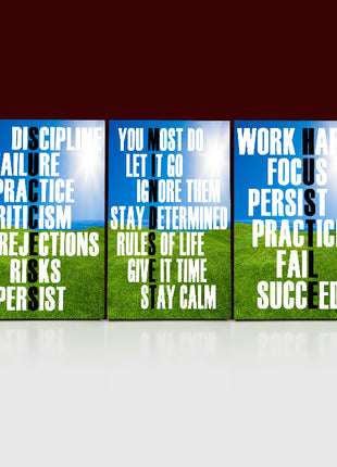 DISCIPLINE FAILURE PRACTICE, WORK HARD FOCUS PERSIST AOA13174 {3x}