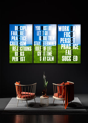 DISCIPLINE FAILURE PRACTICE, WORK HARD FOCUS PERSIST AOA13174 {3x}