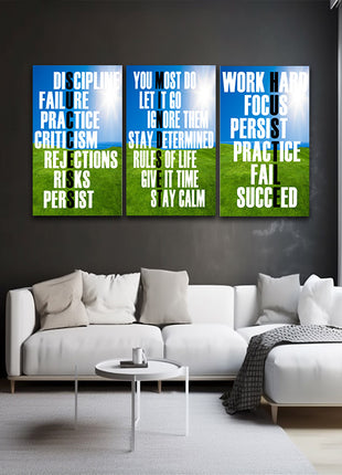 DISCIPLINE FAILURE PRACTICE, WORK HARD FOCUS PERSIST AOA13174 {3x}