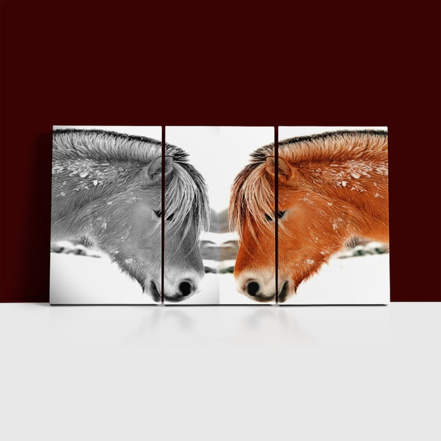 closeup Elegant thoroughbred horse head shot black & colour Arted AOA14279 {x3}