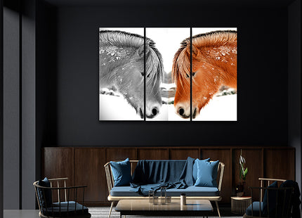 closeup Elegant thoroughbred horse head shot black & colour Arted AOA14279 {x3}