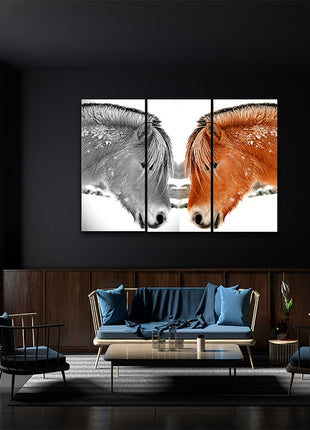 closeup Elegant thoroughbred horse head shot black & colour Arted AOA14279 {x3}