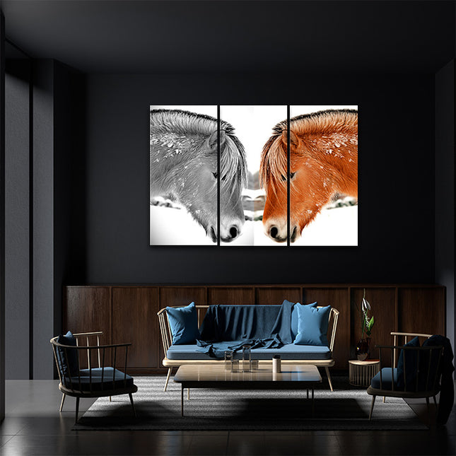 closeup Elegant thoroughbred horse head shot black & colour Arted AOA14279 {x3}