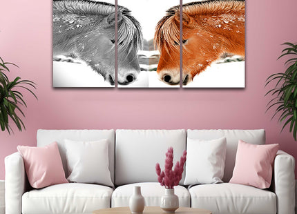 closeup Elegant thoroughbred horse head shot black & colour Arted AOA14279 {x3}