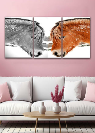 closeup Elegant thoroughbred horse head shot black & colour Arted AOA14279 {x3}