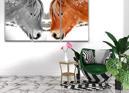 closeup Elegant thoroughbred horse head shot black & colour Arted AOA14279 {x3}