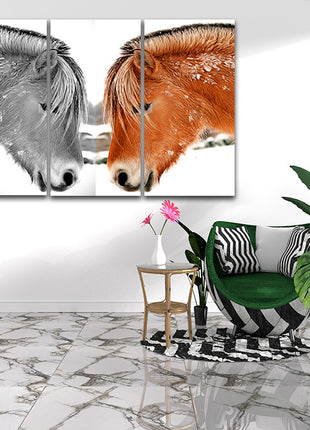 closeup Elegant thoroughbred horse head shot black & colour Arted AOA14279 {x3}
