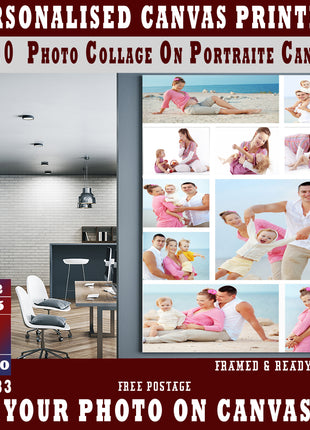 x10 Collage Portrait Canvas Print {2Q} (AOA0083)