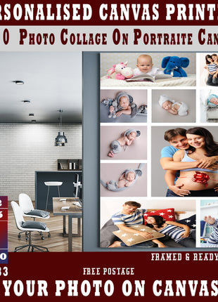 x10 Collage Portrait Canvas Print {2Q} (AOA0083)