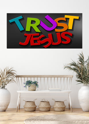 Trust Jesus  multicolored alphabet AOAY4590