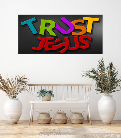 Trust Jesus  multicolored alphabet AOAY4590
