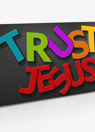 Trust Jesus  multicolored alphabet AOAY4590
