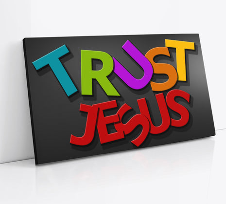 Trust Jesus  multicolored alphabet AOAY4590