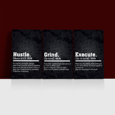 EXECUTE take action, GRIND To perform, Hustle  to have self belief AOA13175 {3x}