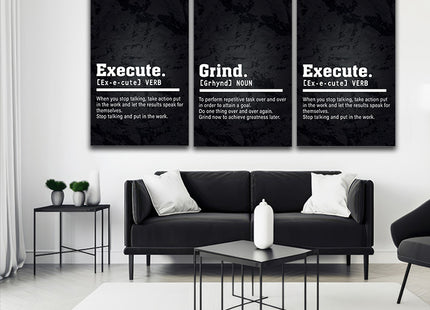 EXECUTE take action, GRIND To perform, Hustle  to have self belief AOA13175 {3x}