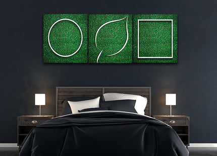 rectangle square white frame edge on green grass  AOA14318 {x3}