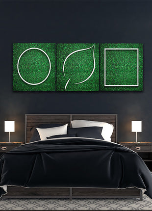 rectangle square white frame edge on green grass  AOA14318 {x3}