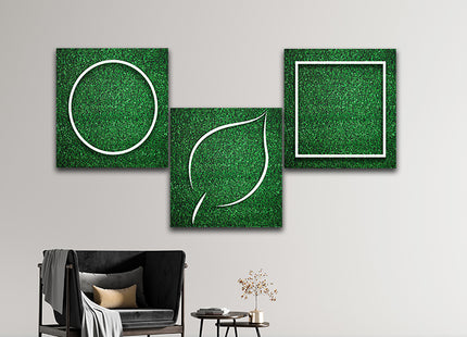 rectangle square white frame edge on green grass  AOA14318 {x3}