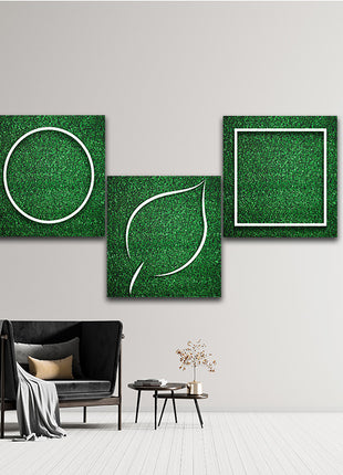 rectangle square white frame edge on green grass  AOA14318 {x3}