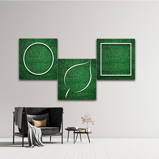 rectangle square white frame edge on green grass  AOA14318 {x3}