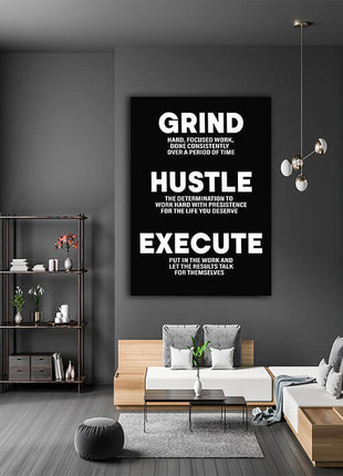 GRIND HUSTLE EXECUTE THE DETERMINATION TO WORK WITH PRESISTENCE AOA14325