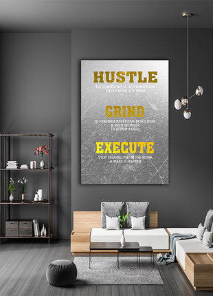 Grind Hustle Execute DETERMINATION TO ATTAIN A GOAL AOA14334