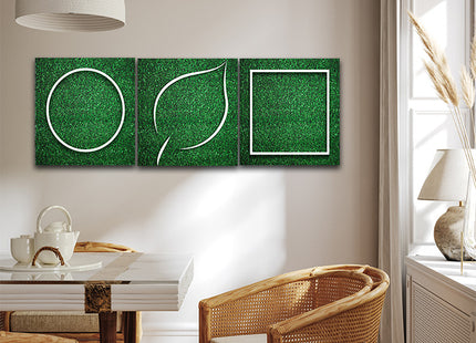 rectangle square white frame edge on green grass  AOA14318 {x3}