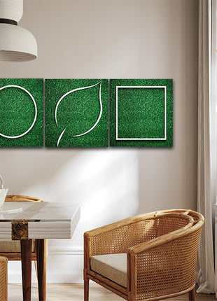 rectangle square white frame edge on green grass  AOA14318 {x3}