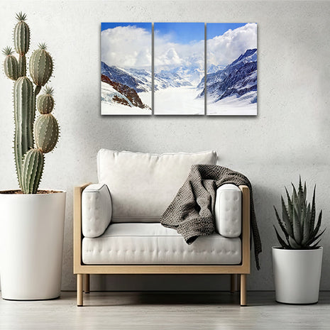 Great Aletsch Glacier Switzerland Snow Covered MOUNTAIN AOA14309 {x3}