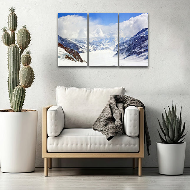 Great Aletsch Glacier Switzerland Snow Covered MOUNTAIN AOA14309 {x3}
