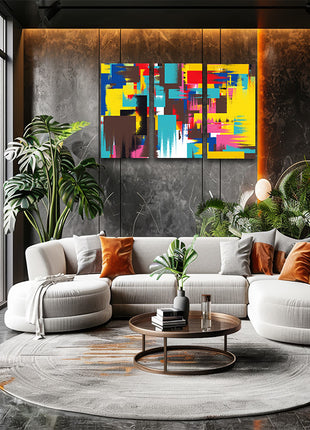 Abstract Painting With Multiple Colour Contemporary ART AOA14314 {x3}
