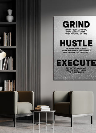 Grind Hustle Execute LET THE RESULTS TALK FOR THEMSELVES HARD FOCUSED WORK AOA14328