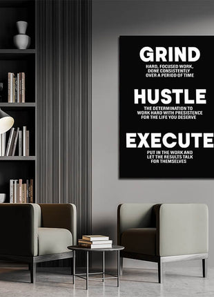 GRIND HUSTLE EXECUTE THE DETERMINATION TO WORK WITH PRESISTENCE AOA14325