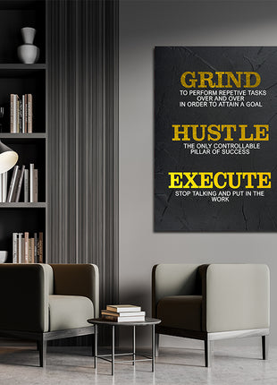 GRIND HUSTLE EXECUTE TO PERFORM REPETIVE TASKS OVER AND OVER AOA14339
