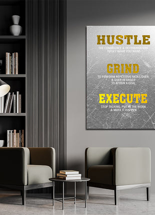 Grind Hustle Execute DETERMINATION TO ATTAIN A GOAL AOA14334
