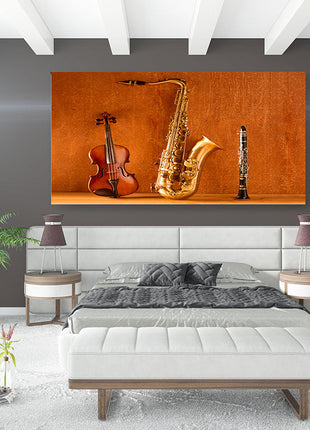 Classic Music Sax Tenor Saxophone Violin & Clarinet Vintage AOAY1358.