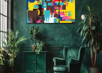 Abstract Painting With Multiple Colour Contemporary ART AOA14314 {x3}