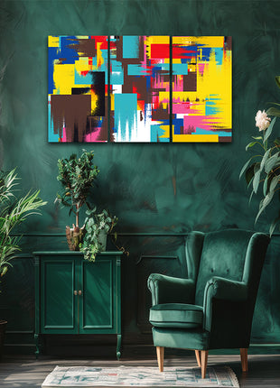 Abstract Painting With Multiple Colour Contemporary ART AOA14314 {x3}