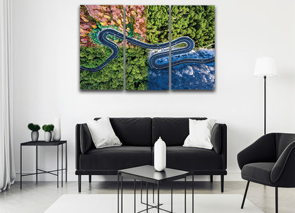Personalised Your Photo On Split Canvas, Printed & Framed "X5 PENTAPTYCH CANVAS"