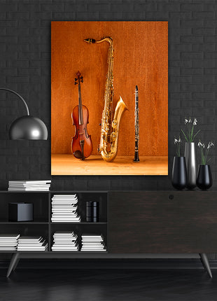 Classic Music Sax Tenor Saxophone Violin & Clarinet Vintage AOAY1358
