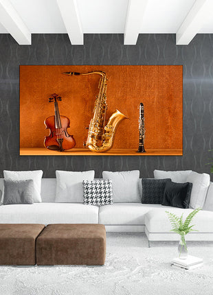 Classic Music Sax Tenor Saxophone Violin & Clarinet Vintage AOAY1358.