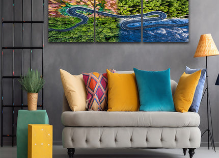 Personalised Your Photo On Split Canvas, Printed & Framed "X5 PENTAPTYCH CANVAS"