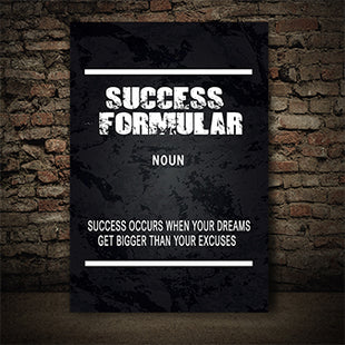 SUCCESS FORMULA: SUCCESS OCCURS WHEN YOUR DREAMS GET BIGGER THAN YOUR EXCUSES AOAY12622