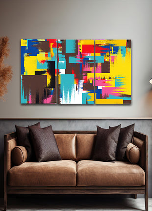 Abstract Painting With Multiple Colour Contemporary ART AOA14314 {x3}