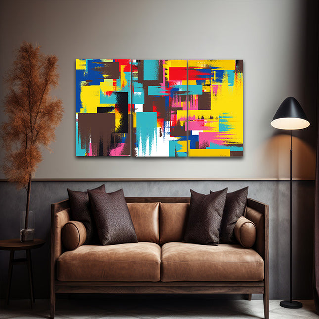 Abstract Painting With Multiple Colour Contemporary ART AOA14314 {x3}
