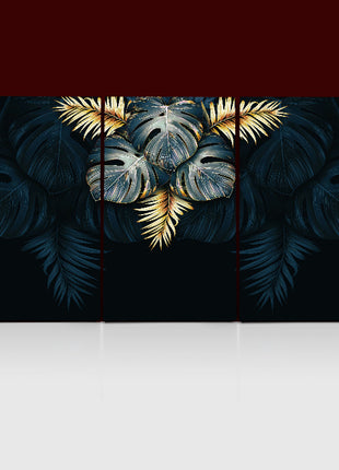 black and gold tropical leaves luxury exotic AOA13198 {3x}