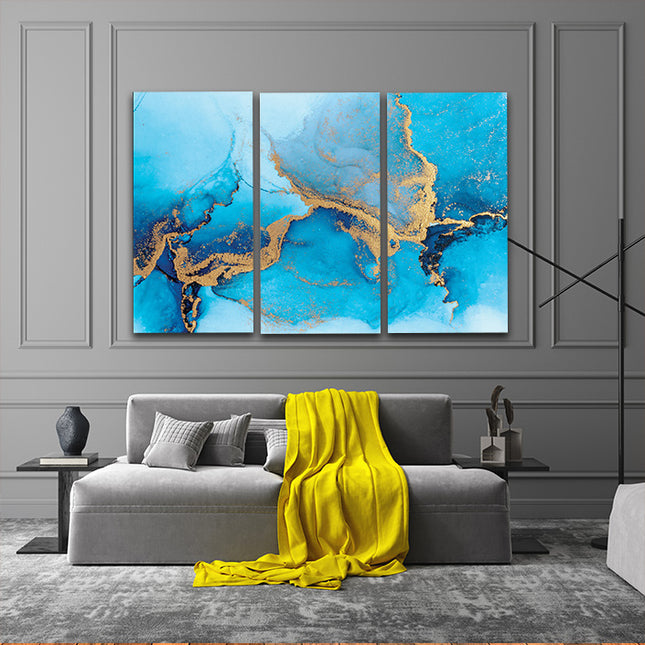 luxury blue abstract of marble liquid ink art painting AOA13169 {3x}